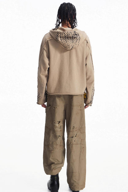 Vintage Racing Print Hooded Sweatshirt