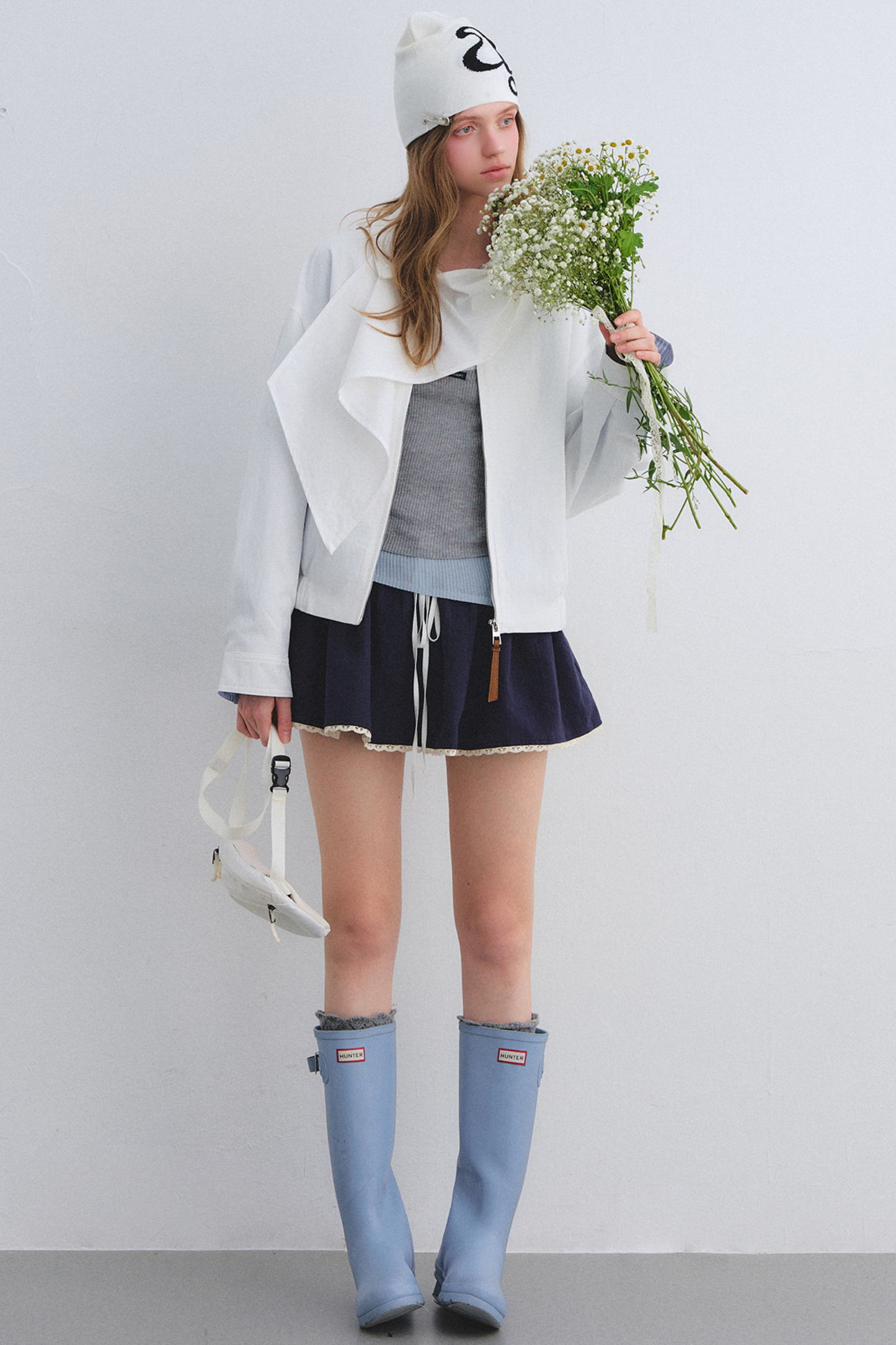 Lace Jacquard Pleated Skirt