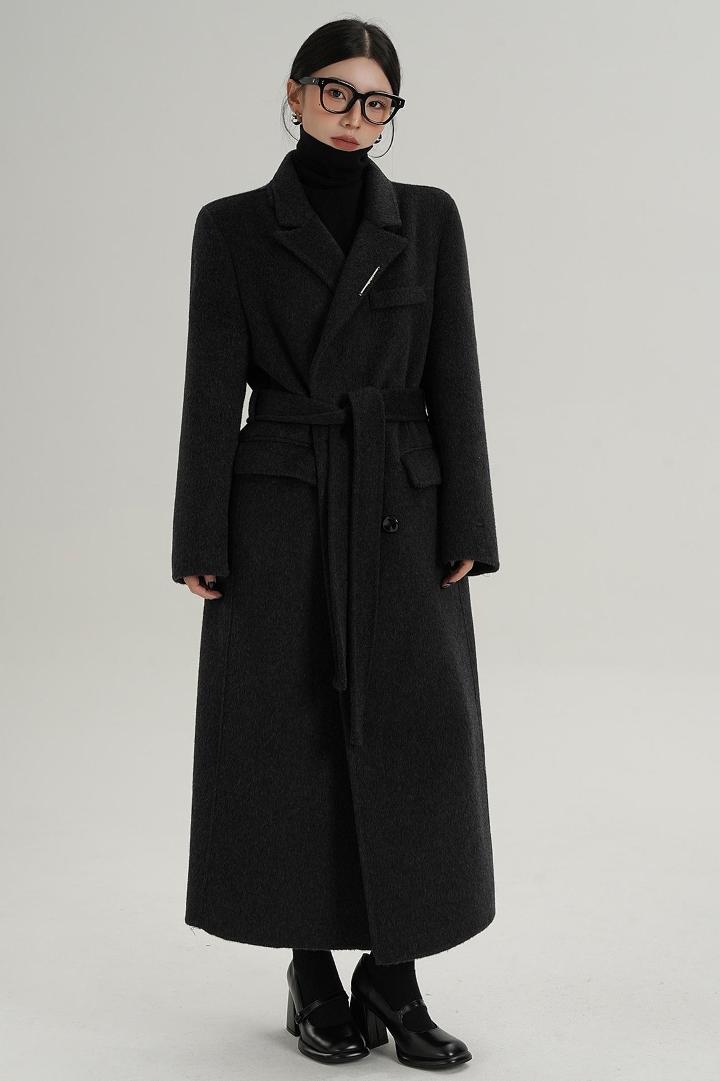 Wool Elegance Long Trench Coat