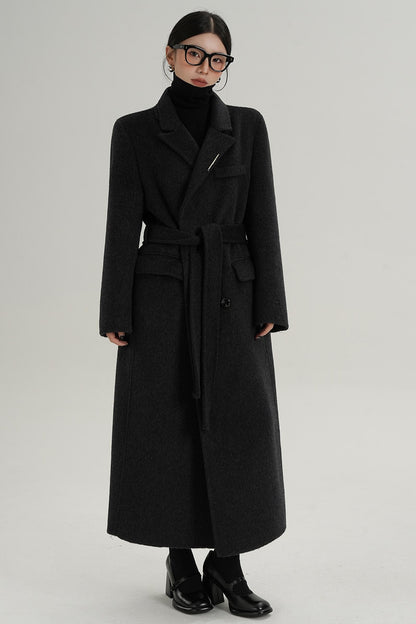 Wool Elegance Long Trench Coat