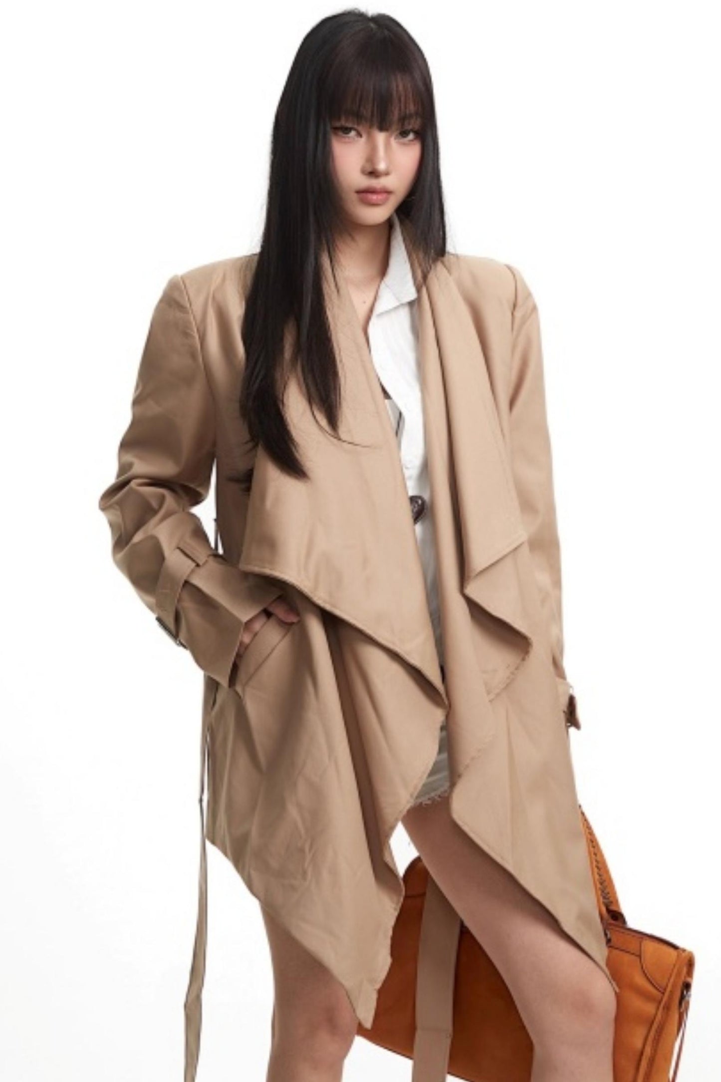 Retro Asymmetrical Khaki Jacket