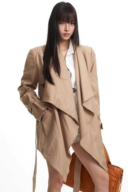 Retro Asymmetrical Khaki Jacket