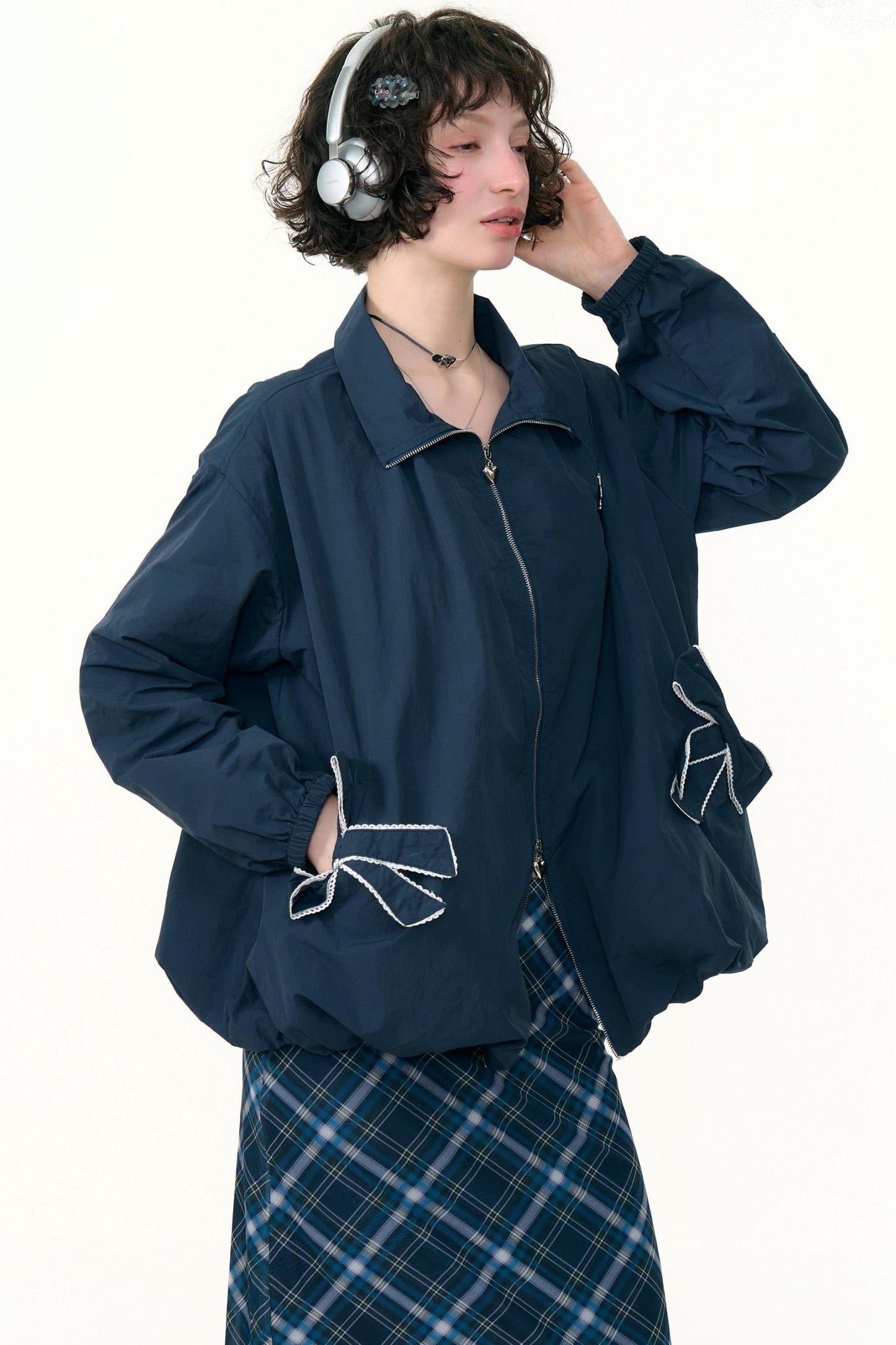 Autumn Winter Dark Blue Jacket