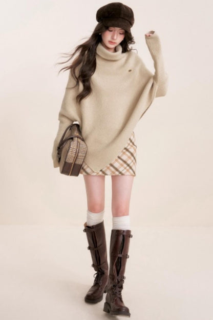 Retro Plaid Woolen Skirt