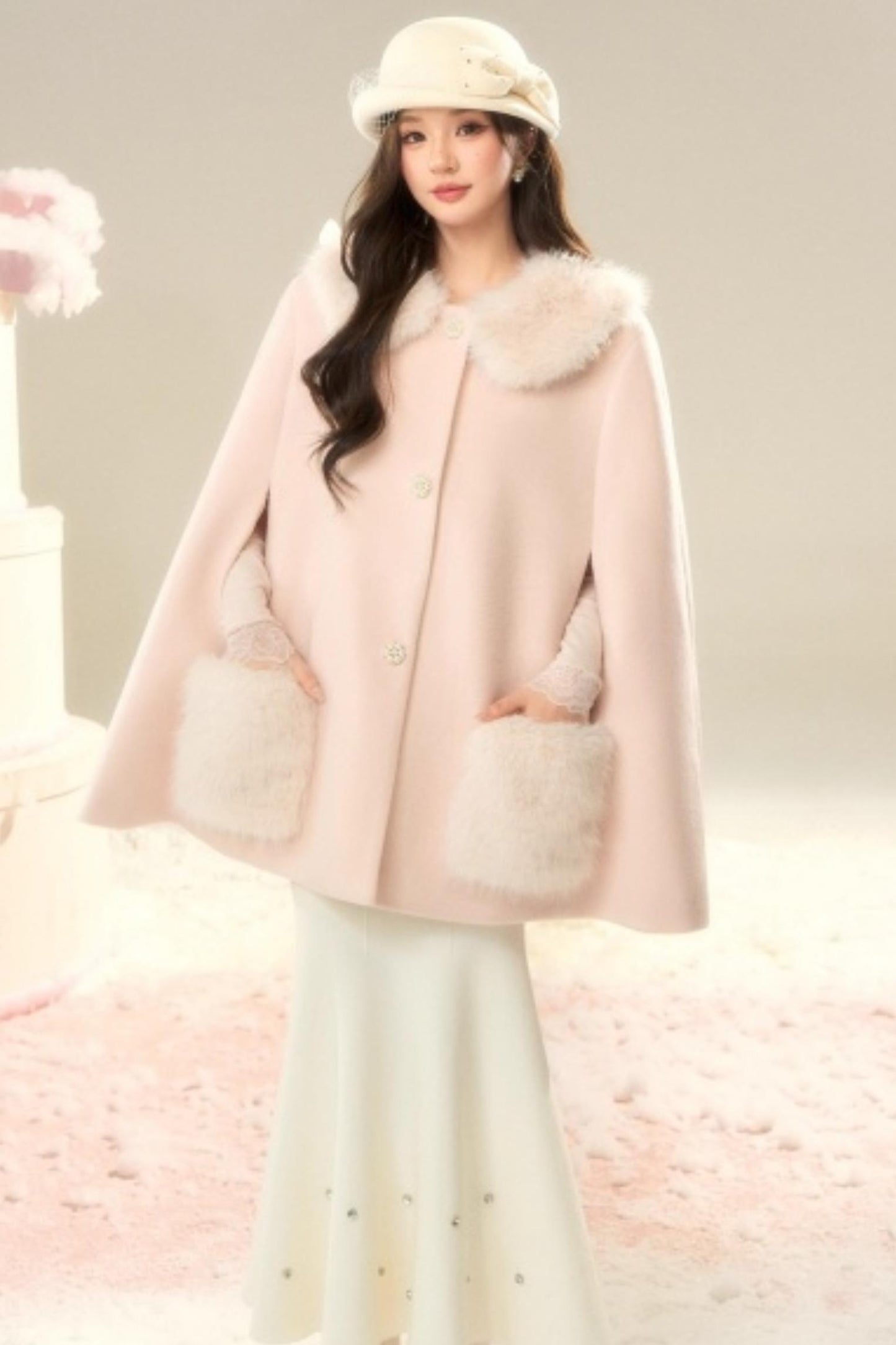 Elegant Woolen Princess Coat