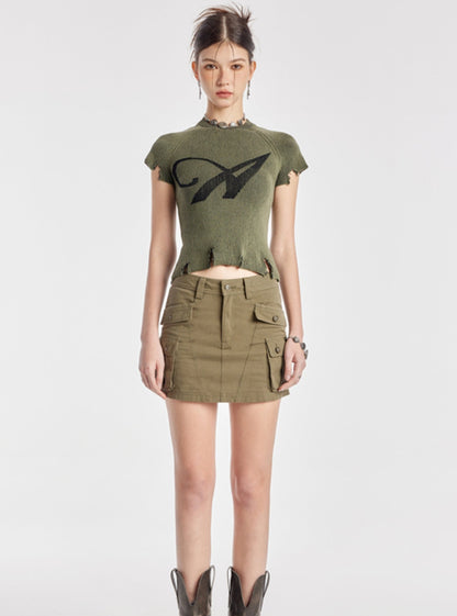 Army Green Pocket Skirt