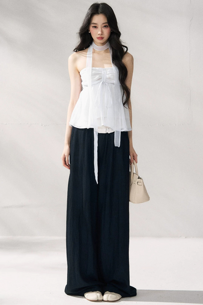 Pantaloni casual ampi a vita alta