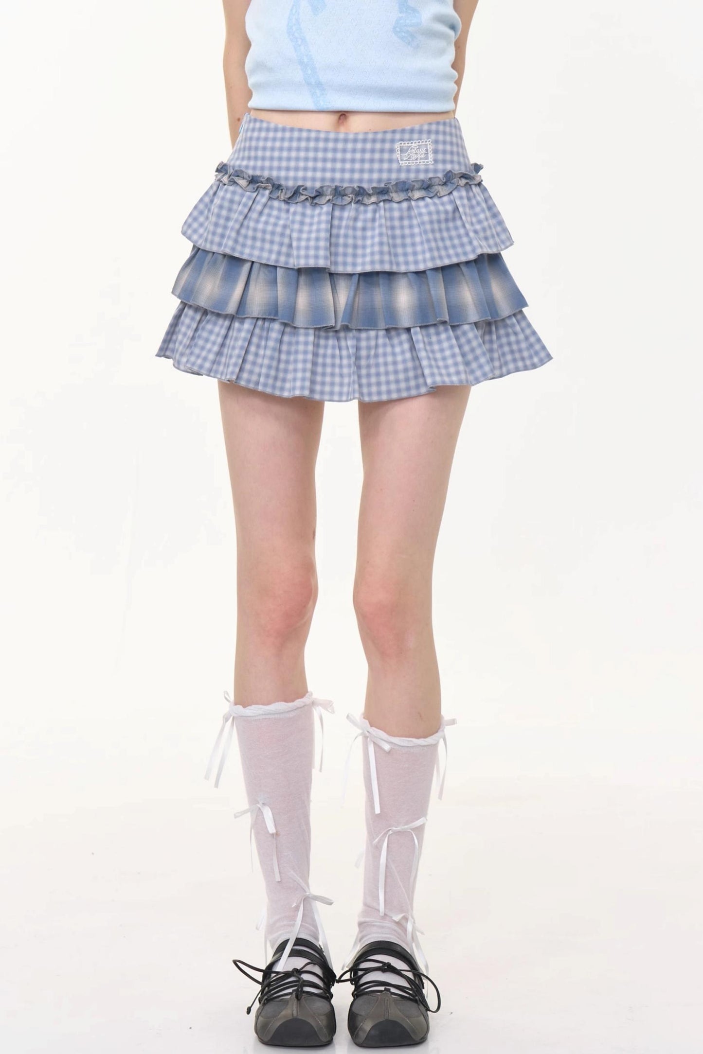 High-Waisted Tie-Dye Pleated Skirt