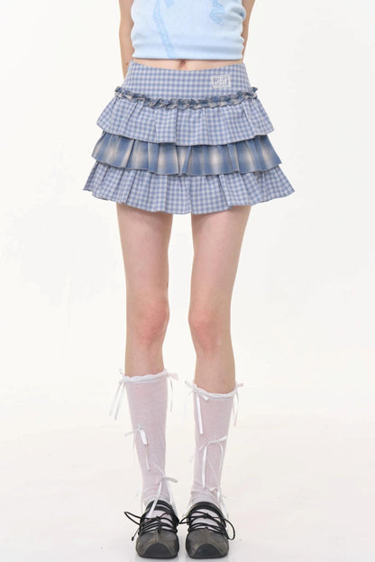 High-Waisted Tie-Dye Pleated Skirt