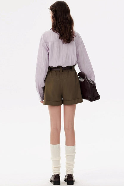 Niche Purple Long-Sleeved Shirt