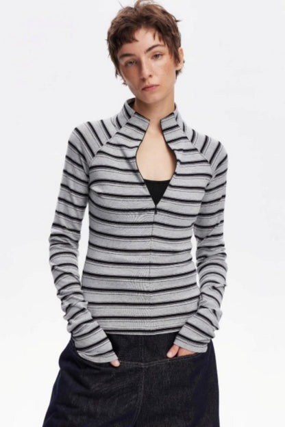 Vintage Striped Slim Knit Top