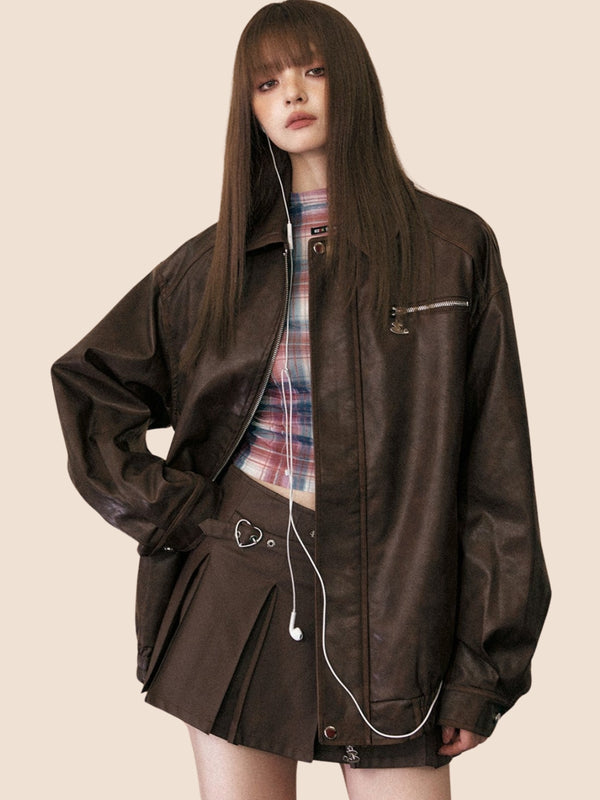 New American Leather Coat