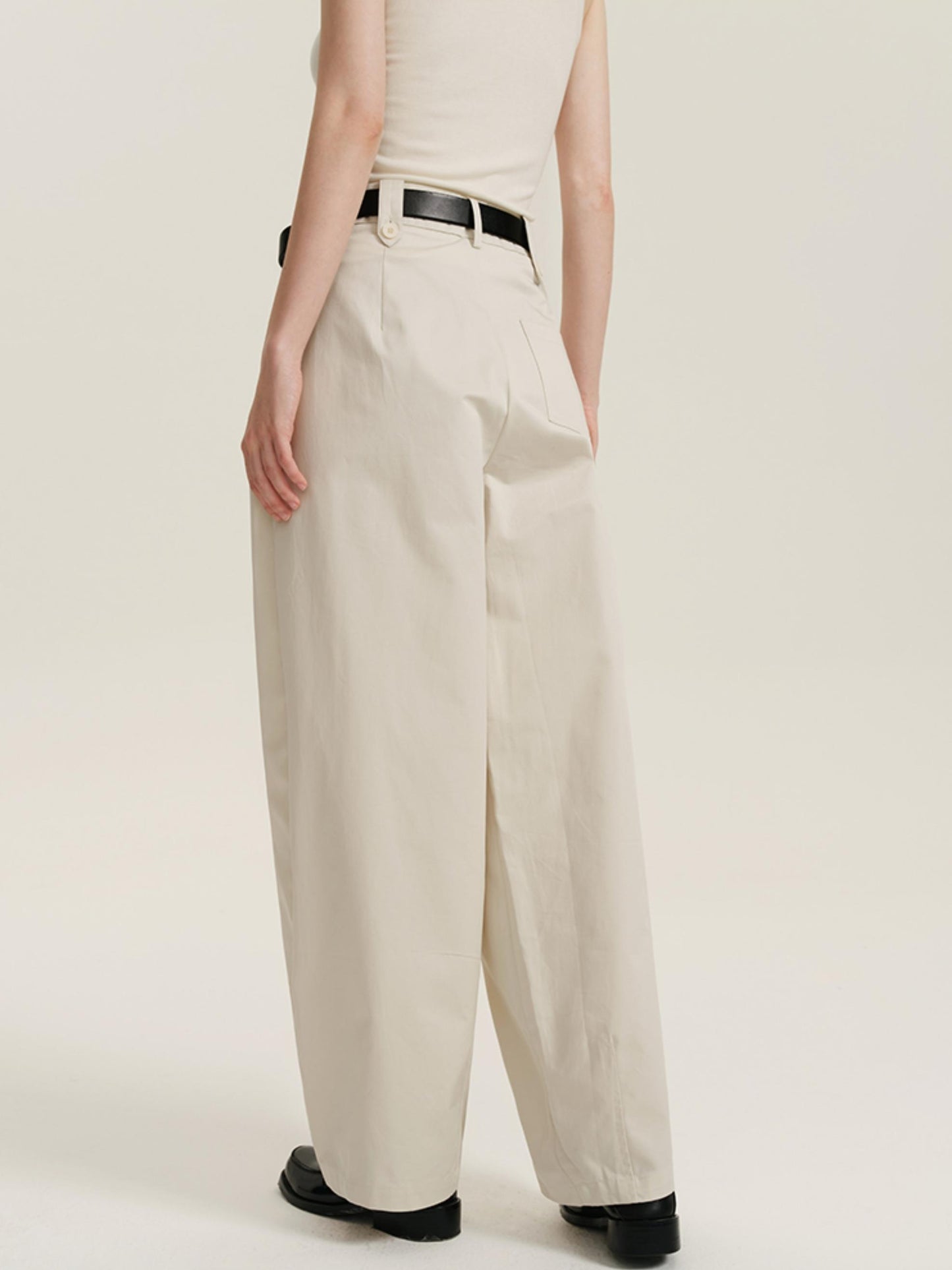 High Waist Pleated Suit Pants