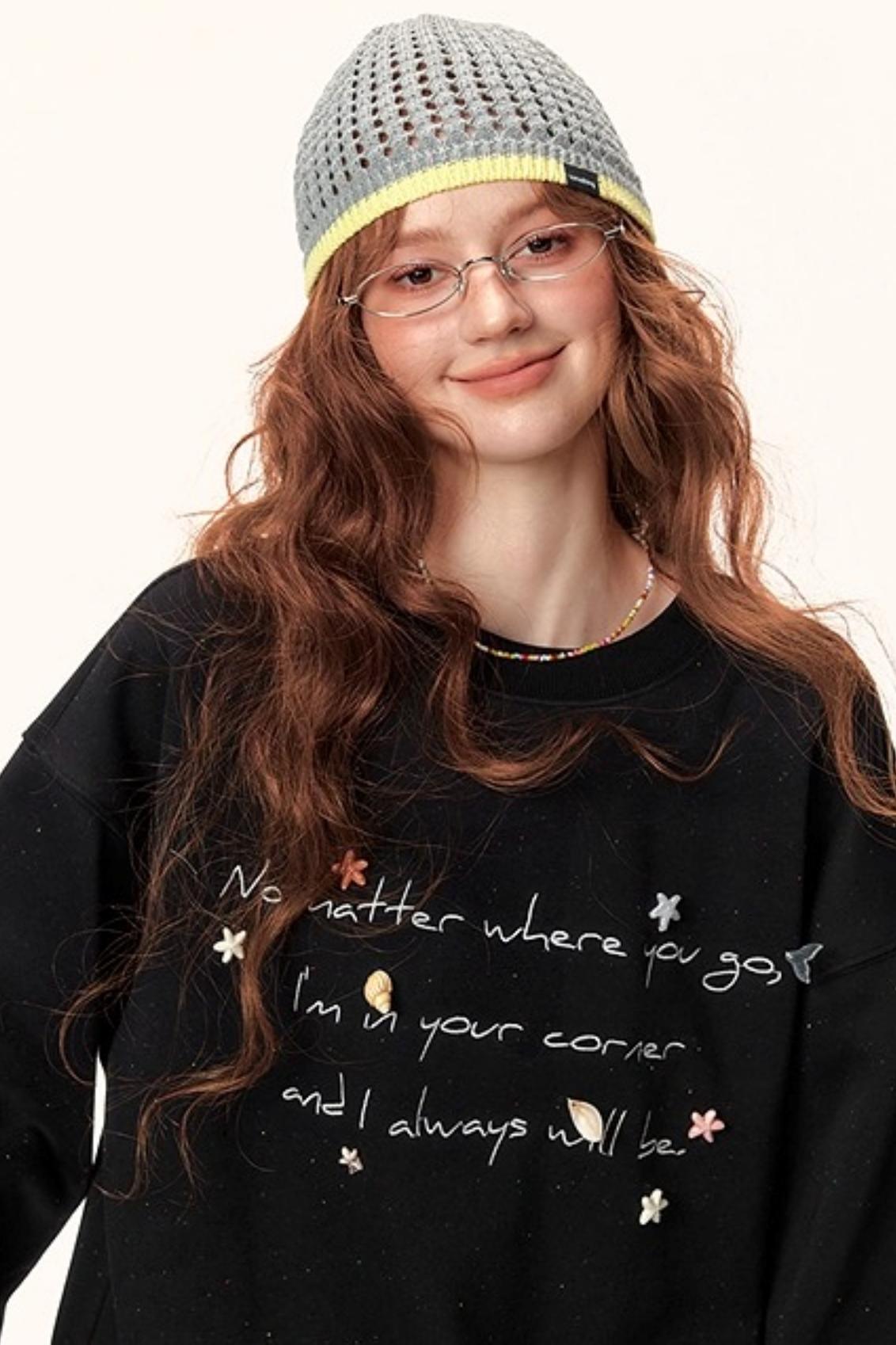 Letter Embroidered Winter Sweater