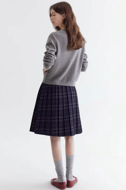 컬러 블록 하트 니트 스웨터