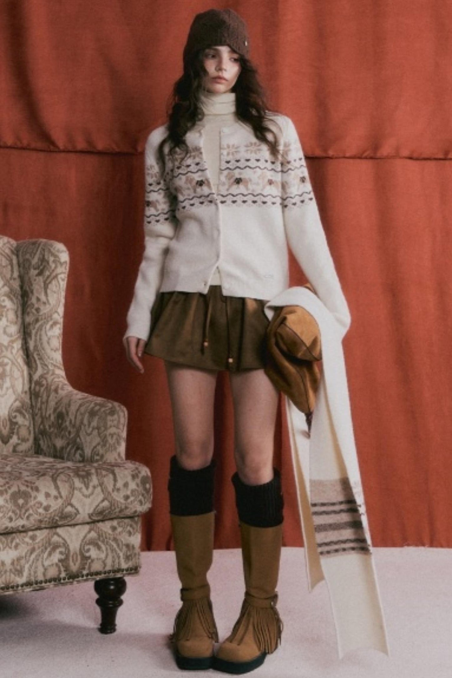 Fair Isle Wool Cardigan Set-Up