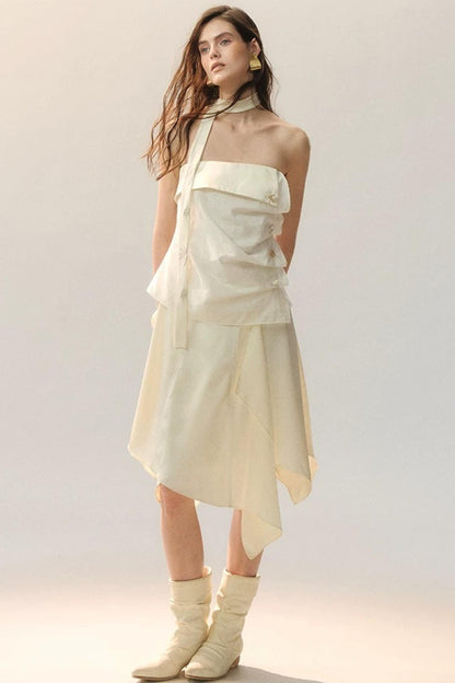 White Lace Wrap Skirt