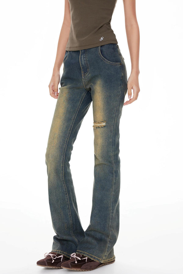Micro-Flared Wide-Leg Jeans