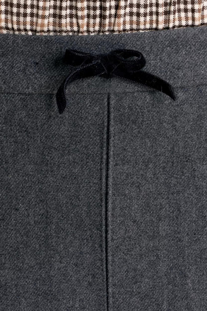 Plaid Patchwork Woolen Skirt