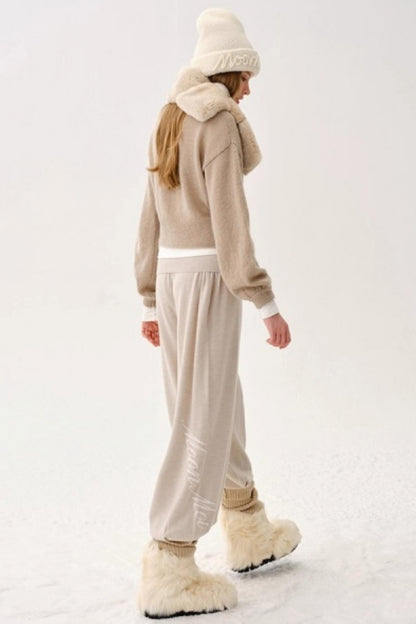 Wool Button-Up Knit Pants