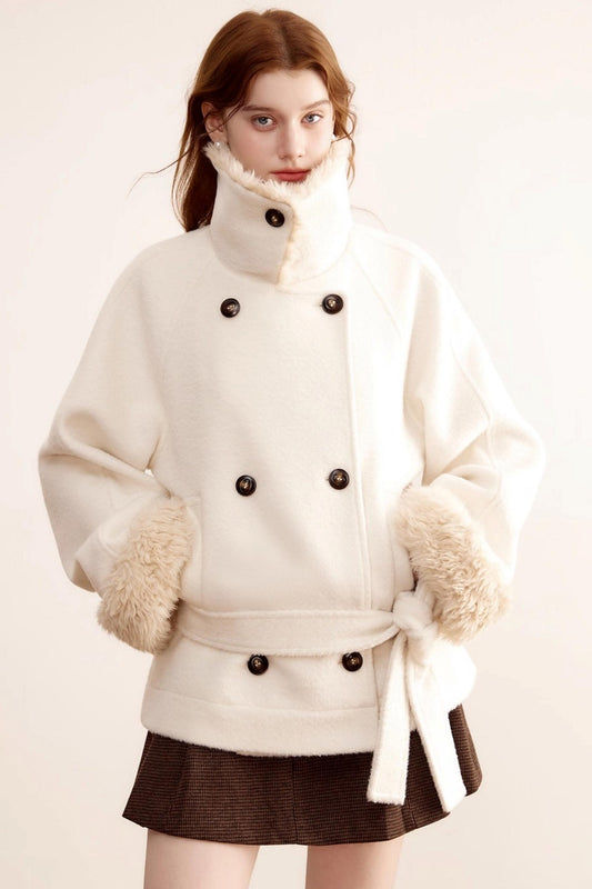 Fur Collar Woolen Coat