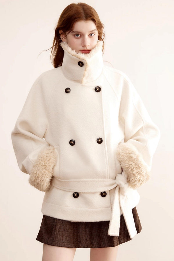 Fur Collar Woolen Coat