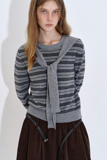 Layered Wool Shawl Top