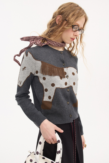 Polka Dot Knit Cardigan