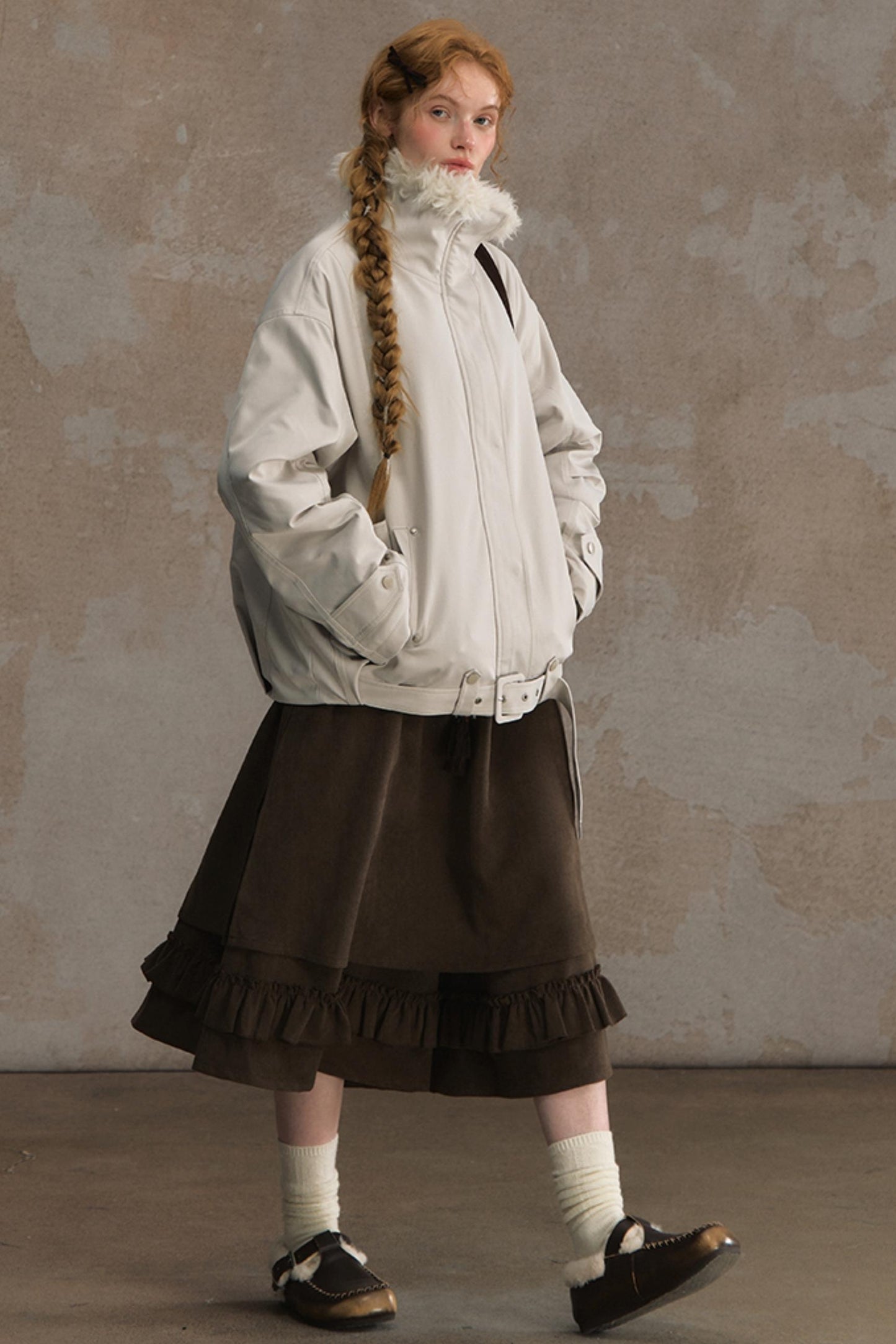 Time Traveler Fur Collar Jacket