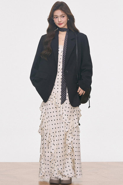 Polka Dot Commuter Dress Set-Up