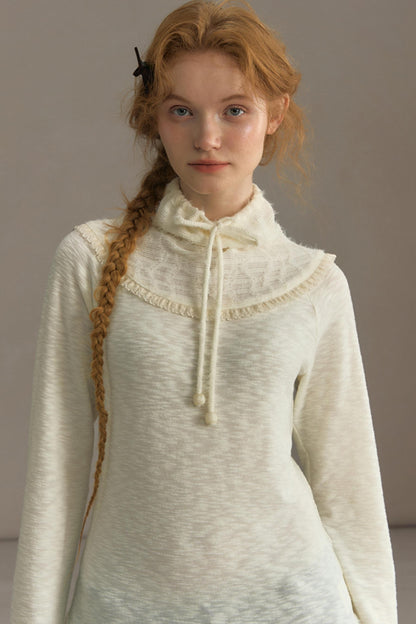 Stacked Knitted Lotus Leaf Long Top