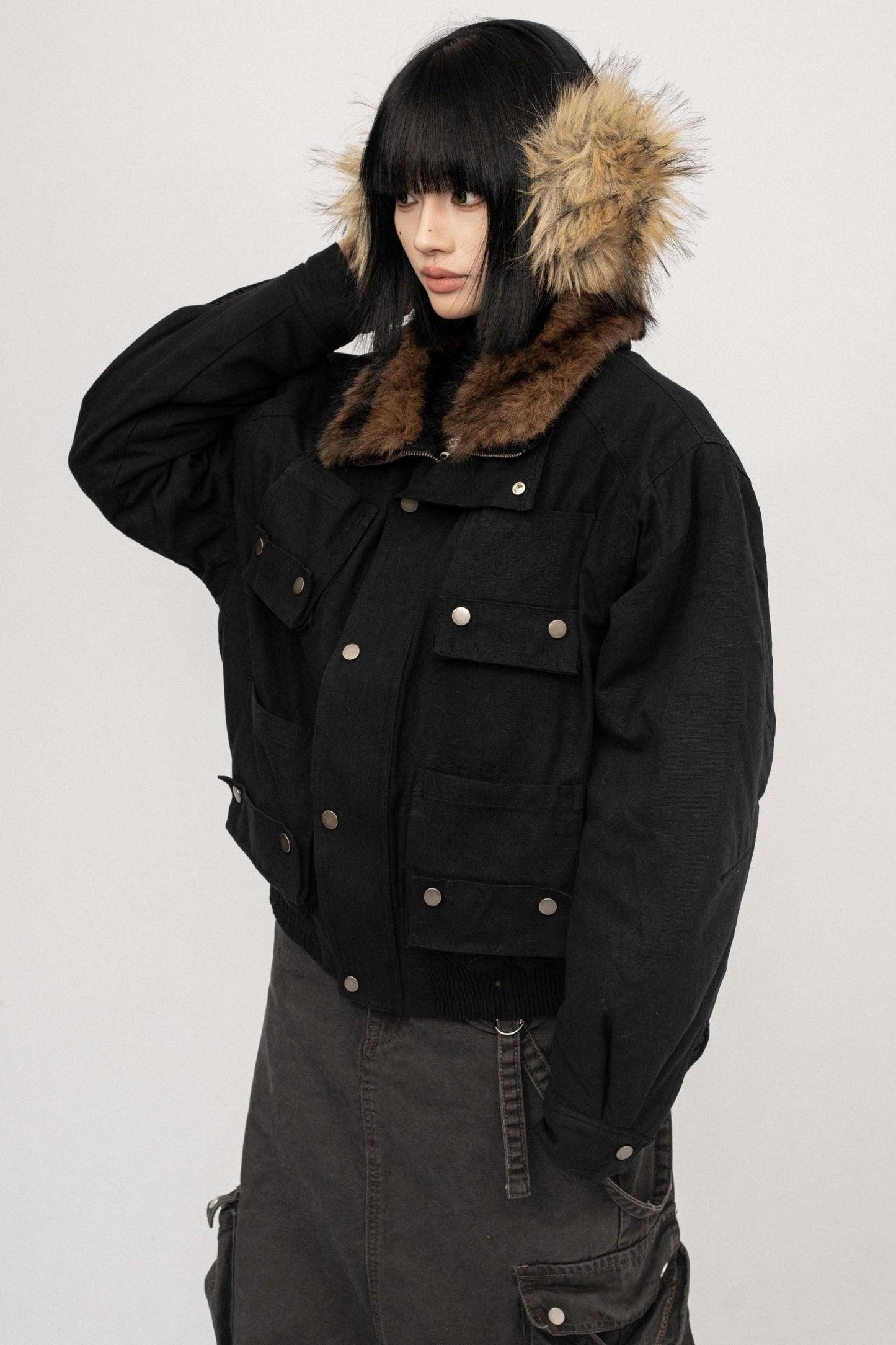 Autumn Black Vintage Cotton Jacket