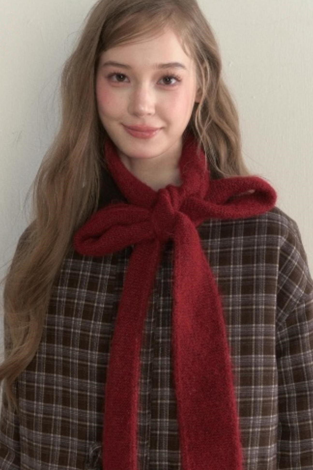 Retro Knitted Long Strip Scarf