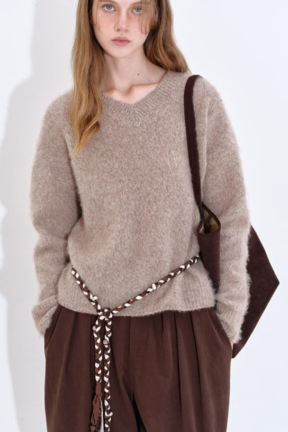 Soft Cloud Wool V-Neck Top