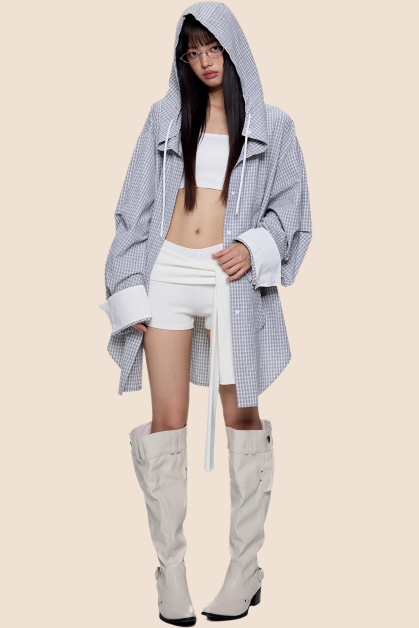 Plaid Hooded Casual Jacket