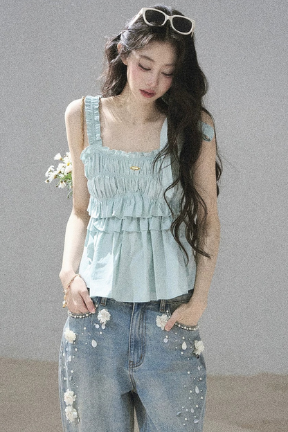 French Pleated Summer Blouse