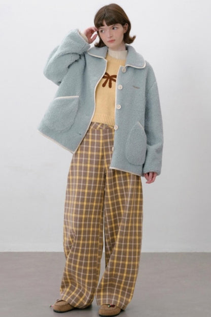 Blueberry Croissant Wool Coat
