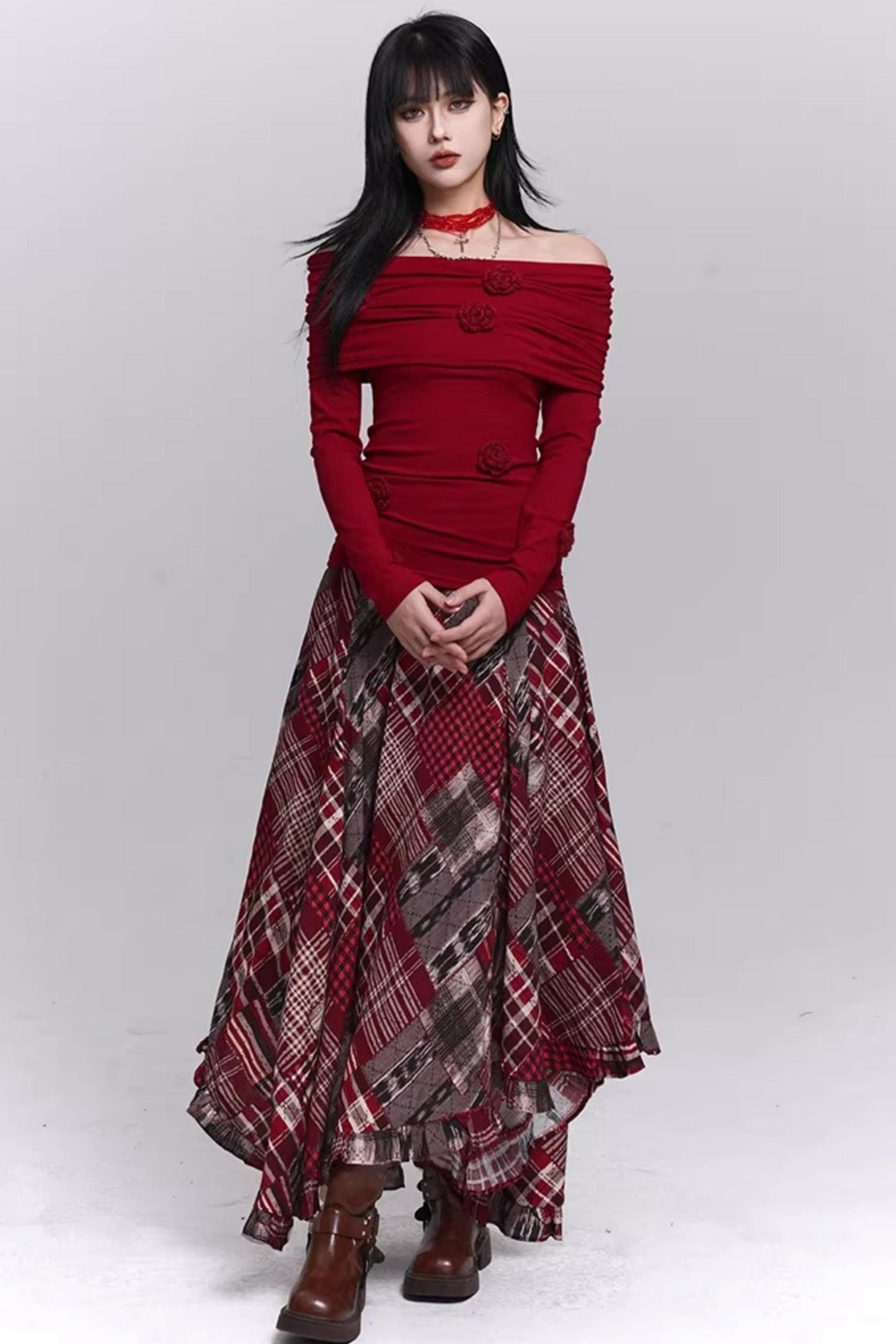 Stunning Red Off-Shoulder Top