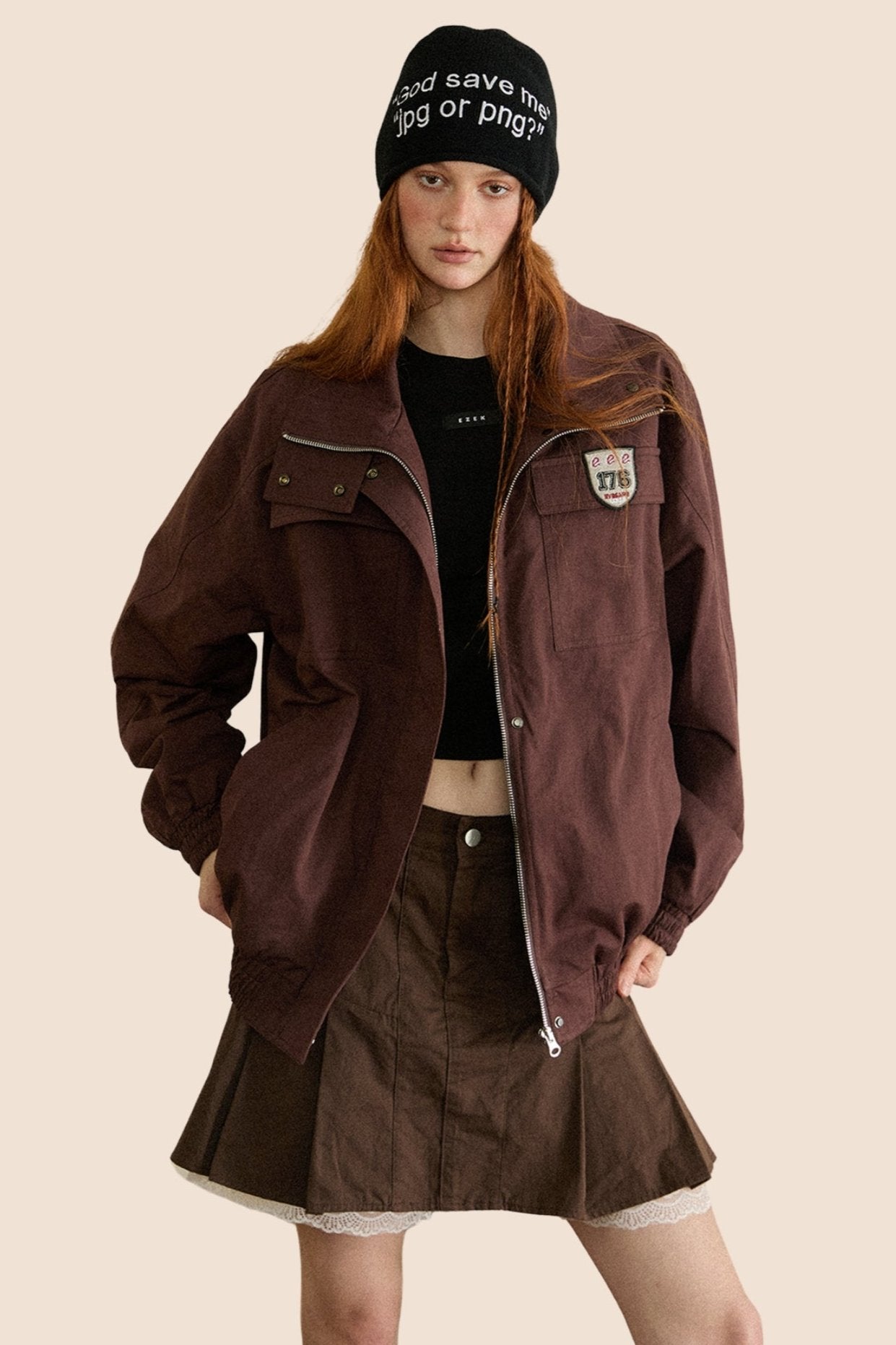 EZEK AMERIKANISCHEN VINTAGE MERALD ABZEICHEN REVERS CARGO JACKE FRAUEN HERBST WINTER LÄSSIG SPORT GEPOLSTERTE JACKE FLUT