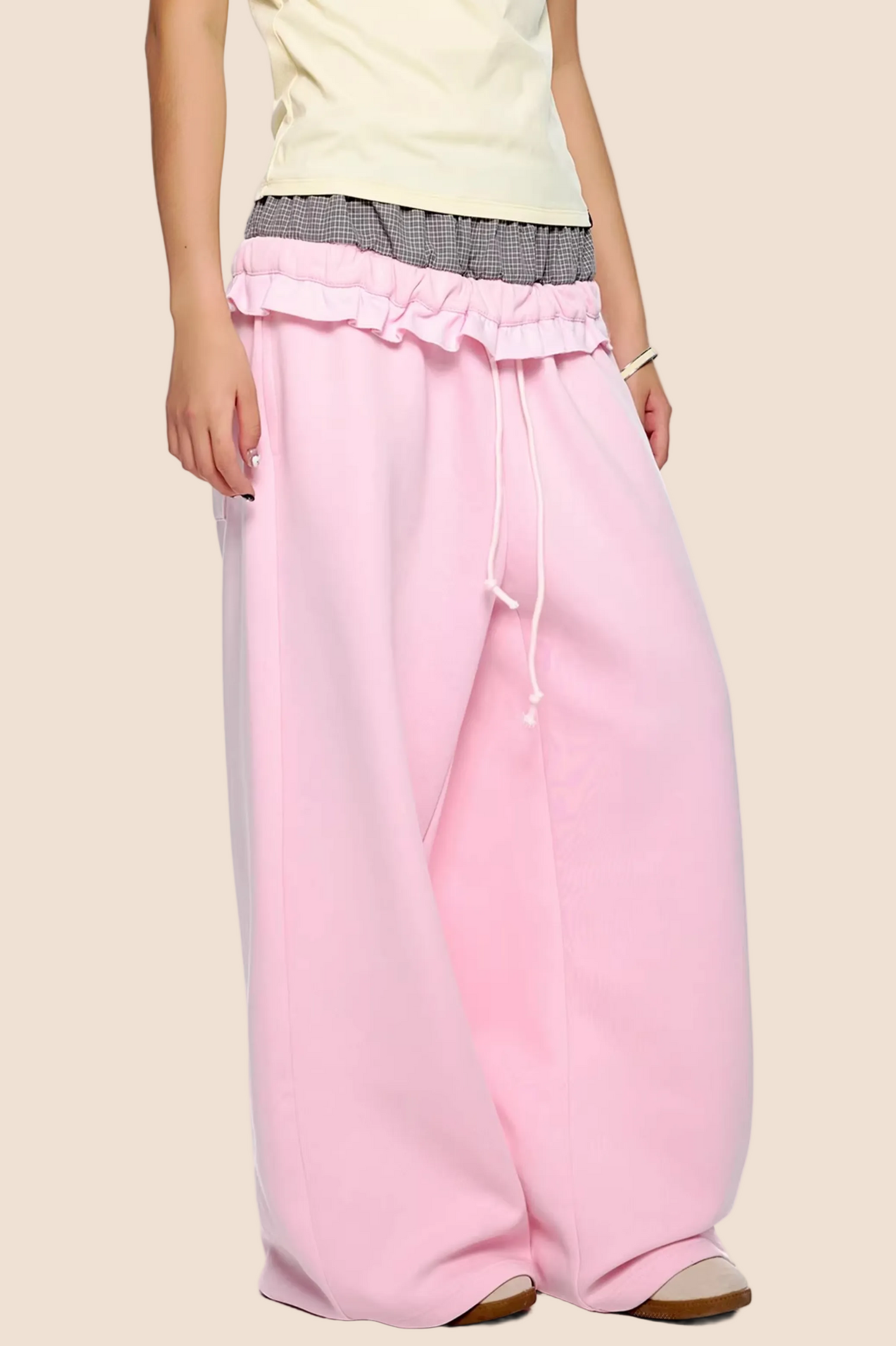 Plaid Patchwork Sweatpants