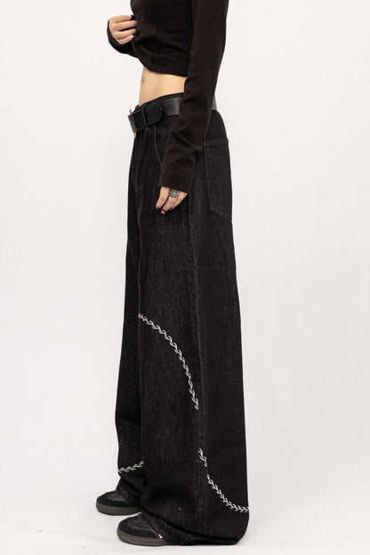 Vintage embroidery Design Jeans Pants