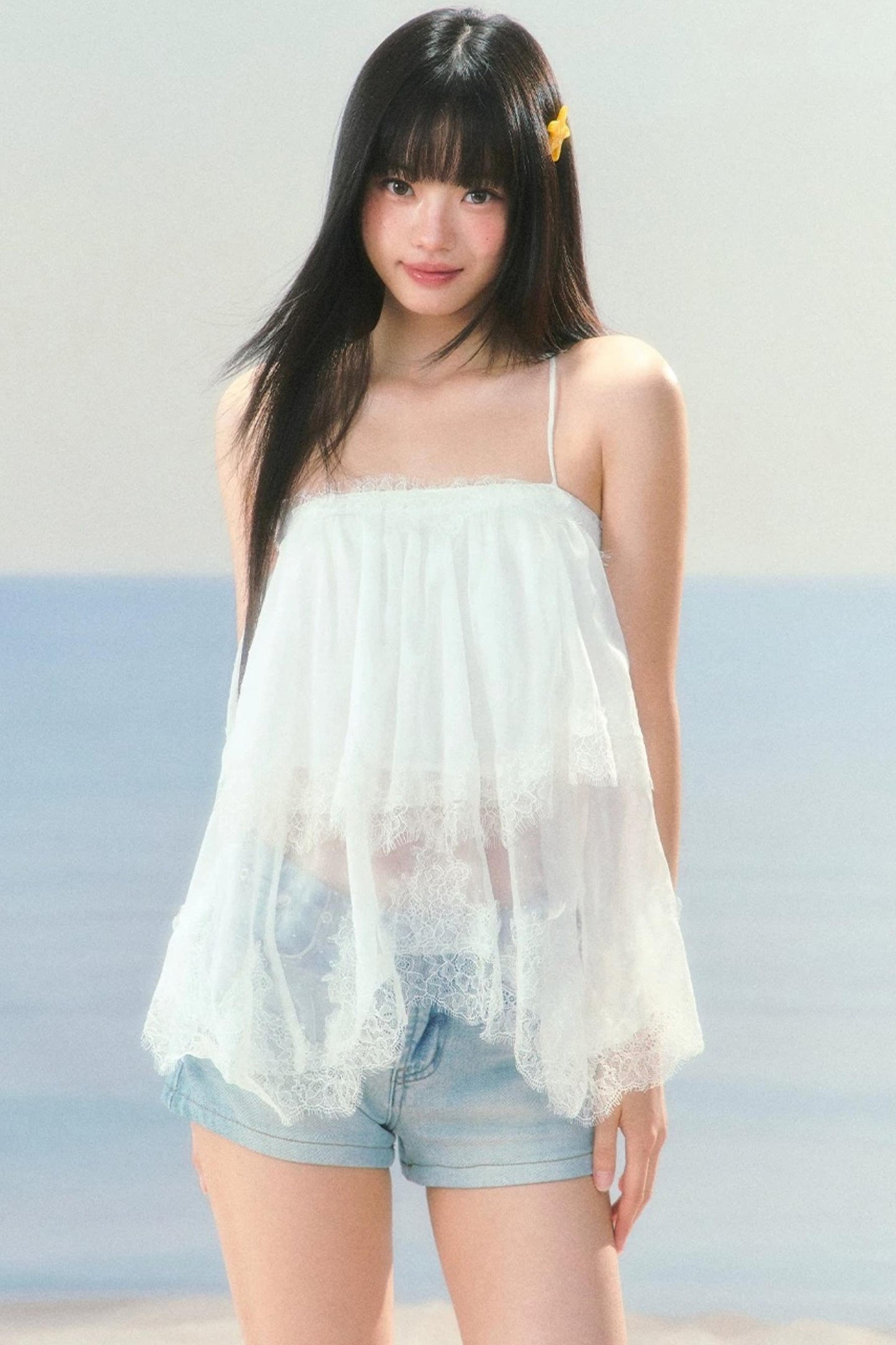 Lace Mesh Camisole Vest