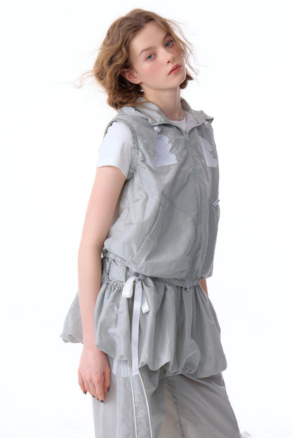 Rabbit Embroidery Hooded Cardigan