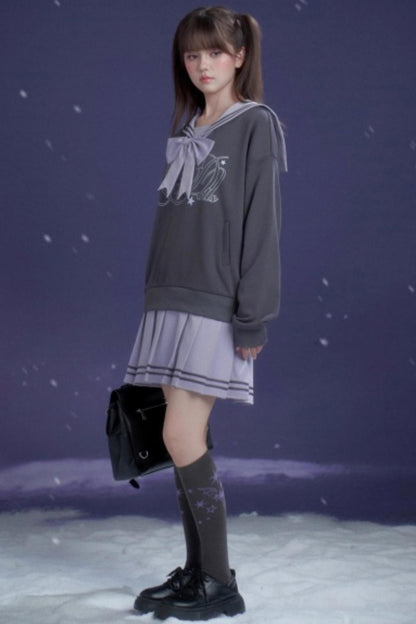 Oxygen Gray-Purple Sailor Dress