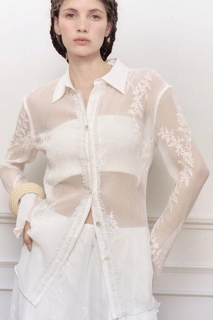 French Lace Long Sleeve Shirt