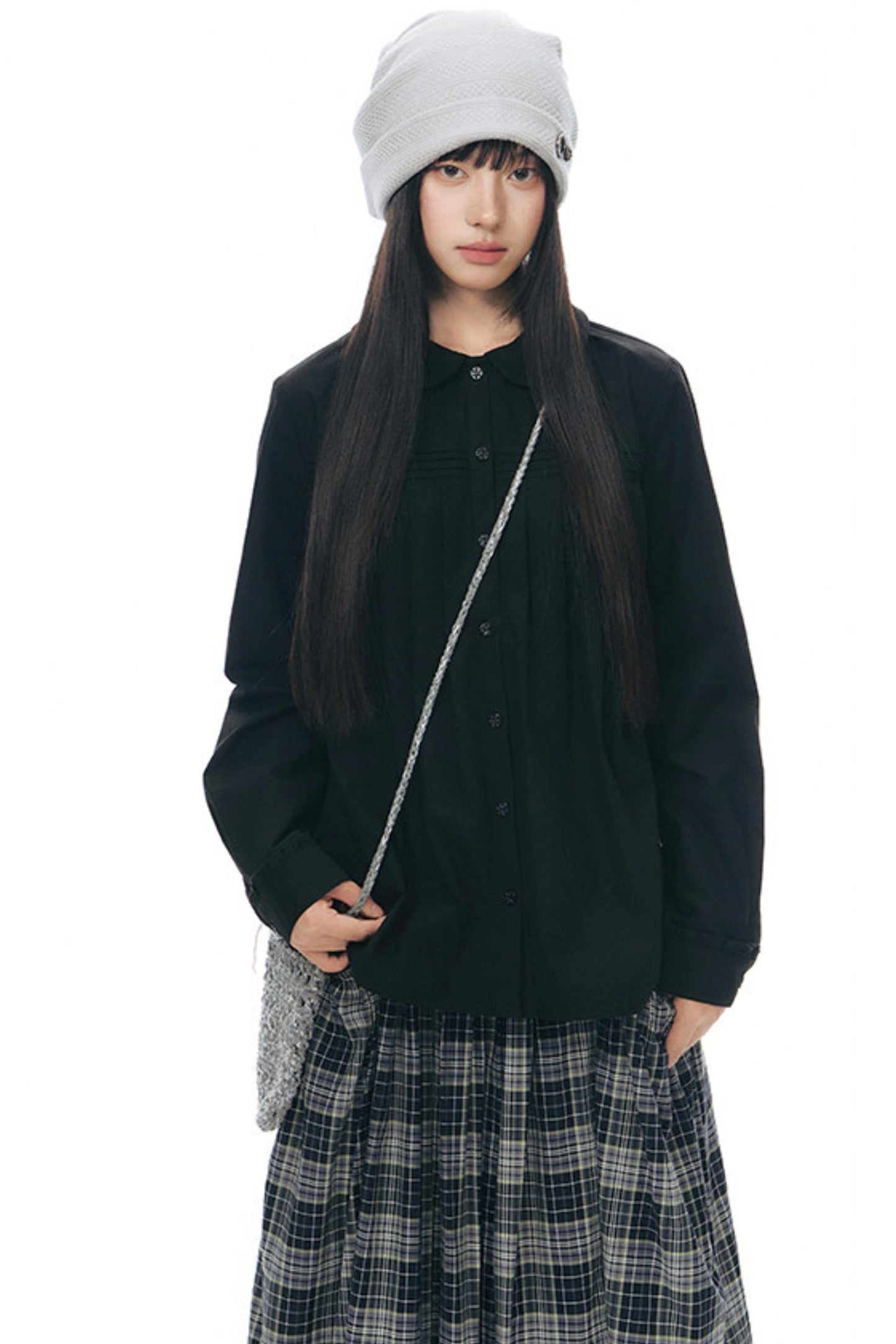 Retro Plaid Umbrella Skirt