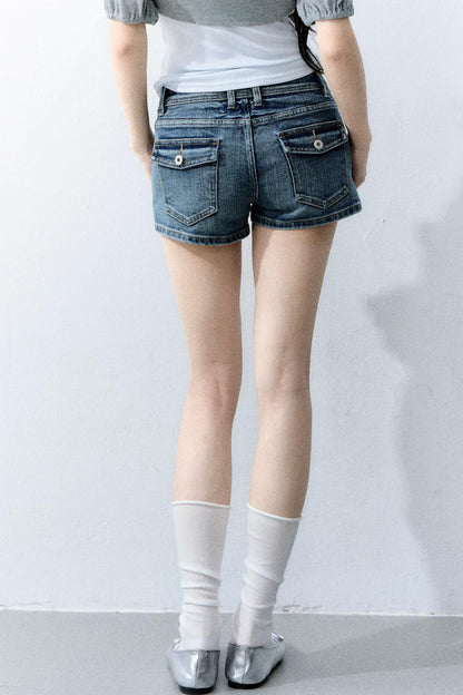 Retro-Jeansshorts mit geradem Bein