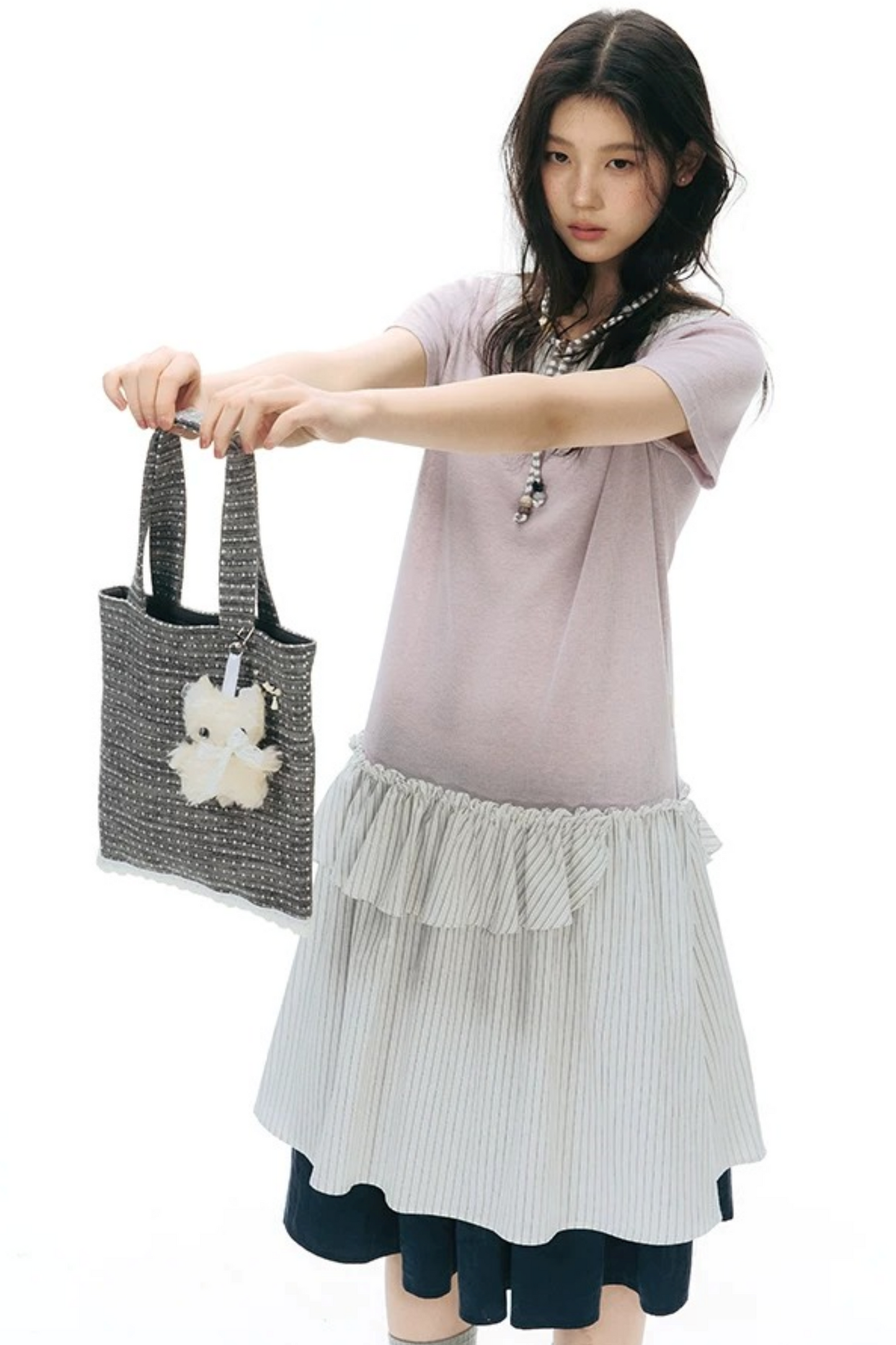 Retro Beaded Striped Envelope Bag