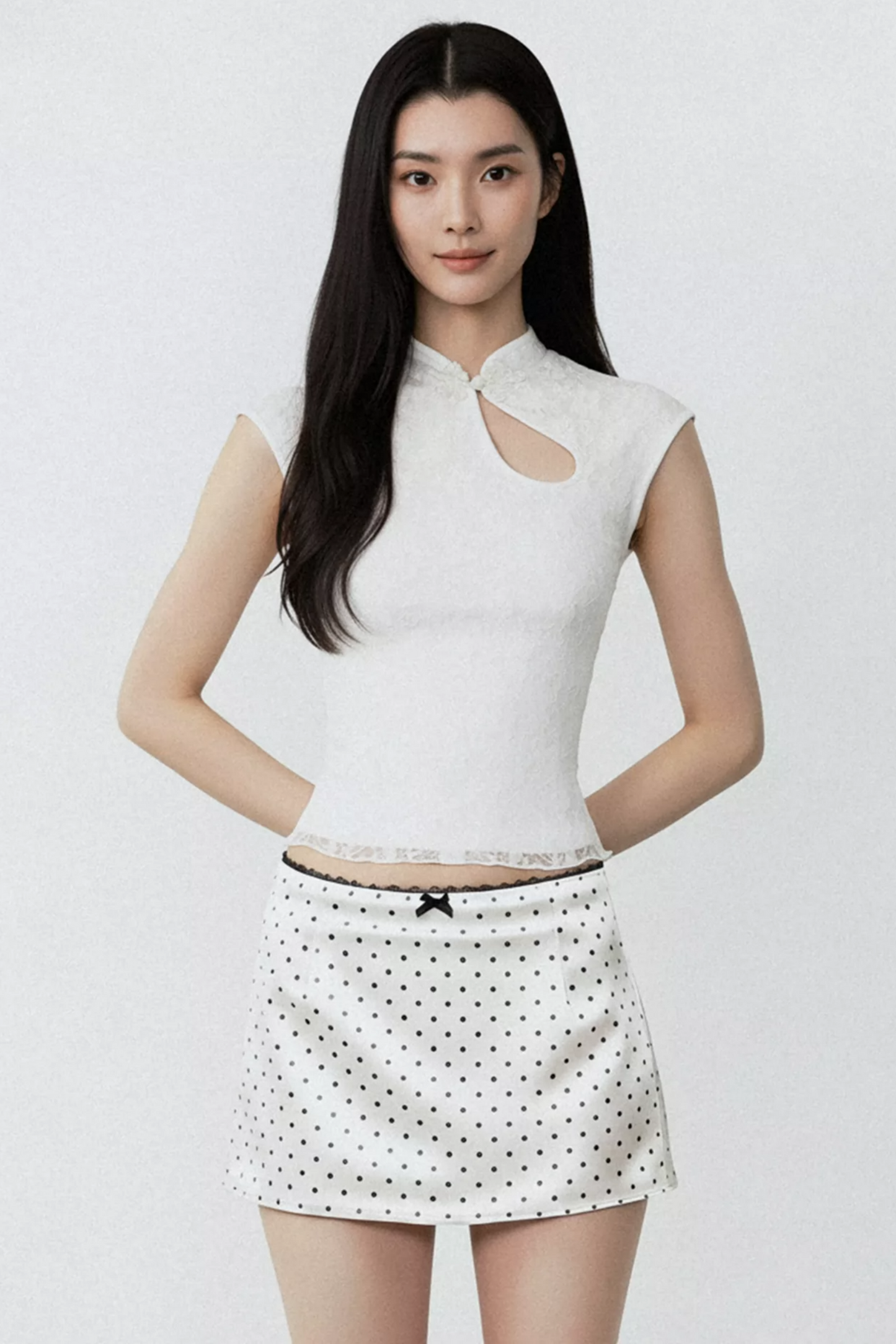 Chinese Lace Asymmetrical Vest