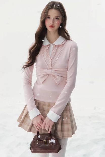 Doll Collar Three-Piece Top